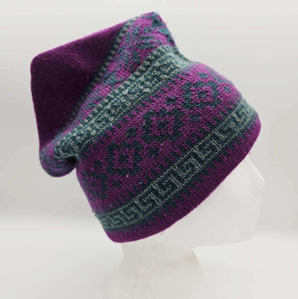 VINTAGE | wool fair isle nordic toque winter hat - Picture 3 of 7